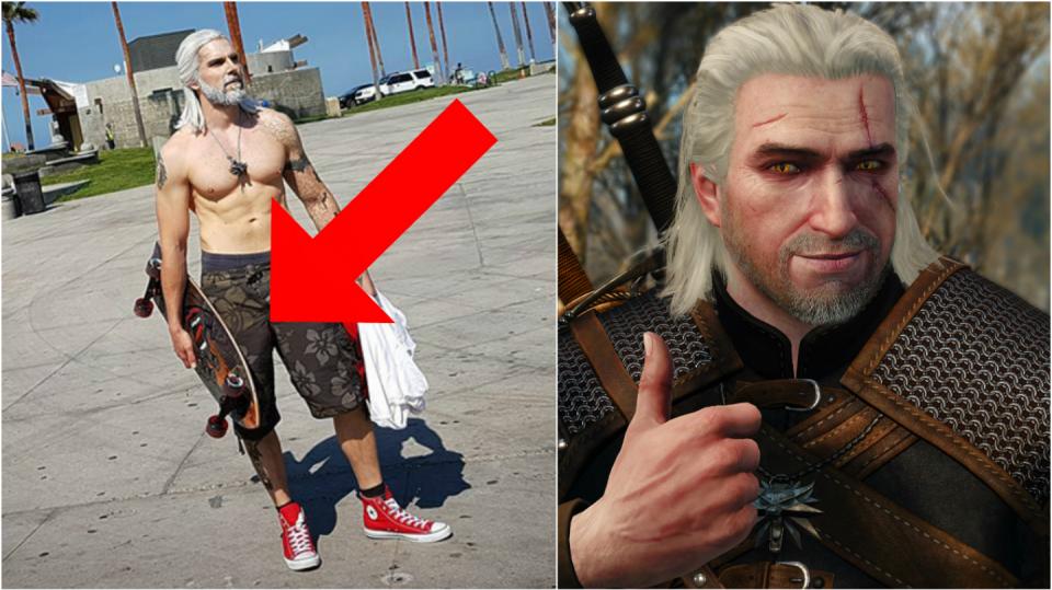 Geralt má skateboard!